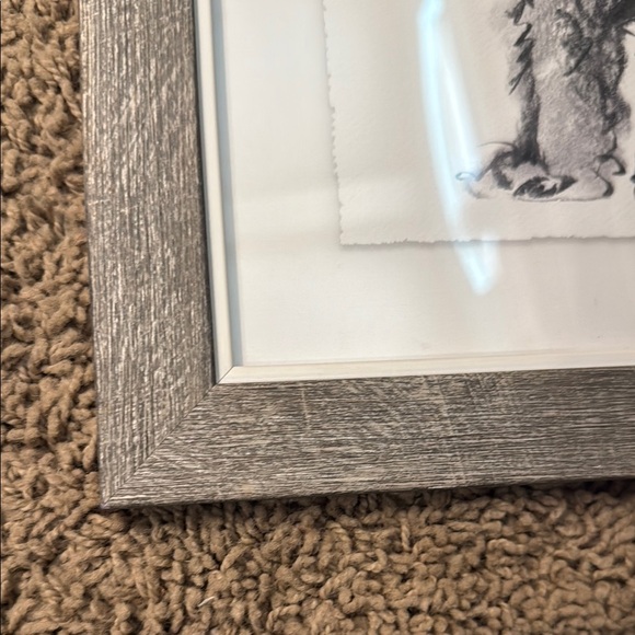 Gray Framed Dog Sketch Art - Picture 2 of 5